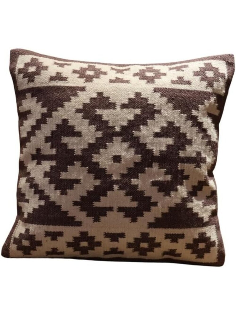 Handmade 100% Wool Kilim Pillow Cover 18x18 - Durable Indian Cushion Case